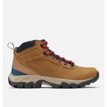 Columbia Wandelschoenen Heren, Newton Ridge Plus II Waterproof LichtBruin Rood, 04CGNYIPS